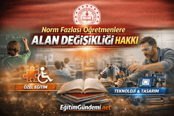 Norm fazlası öğretmenlere alan değişikliği hakkı