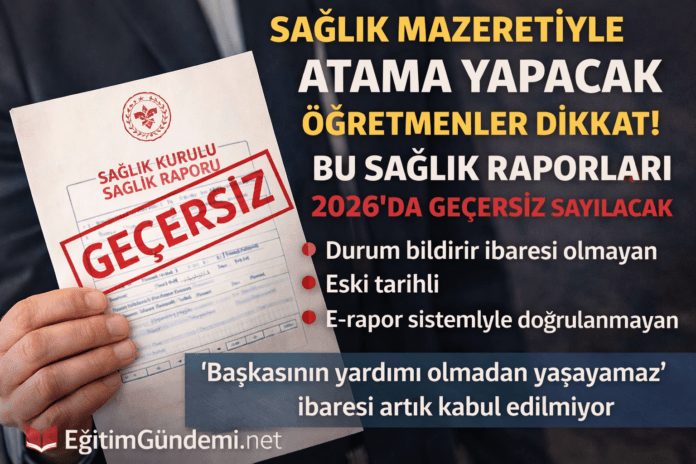 sağlık mazeretiyle atama yapacak öğretmenlerin dikkat etmesi gerekenler