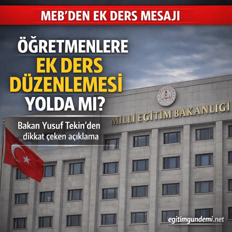 Yusuf Tekin’den Öğretmenlere Ek Ders Mesajı: Yeni Düzenleme Masada mı?