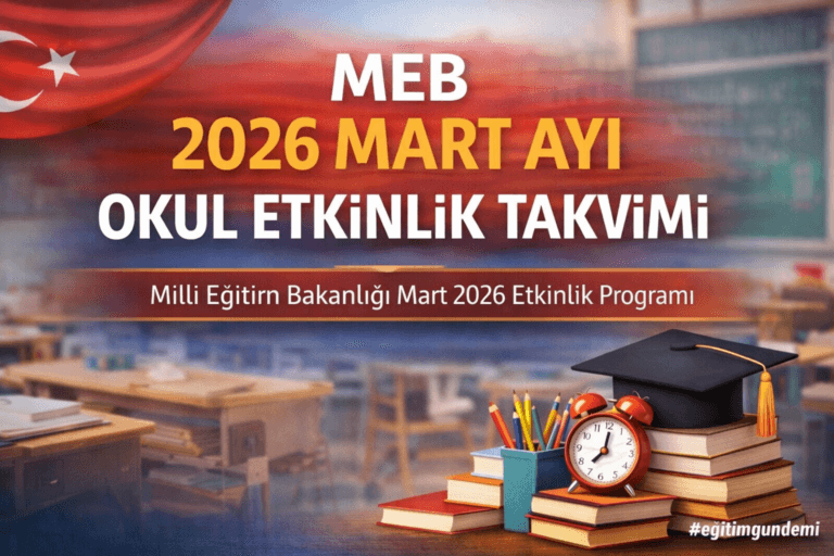 MEB’in 2026 Mart Ayı Okul Etkinlik Takvimi Belli Oldu