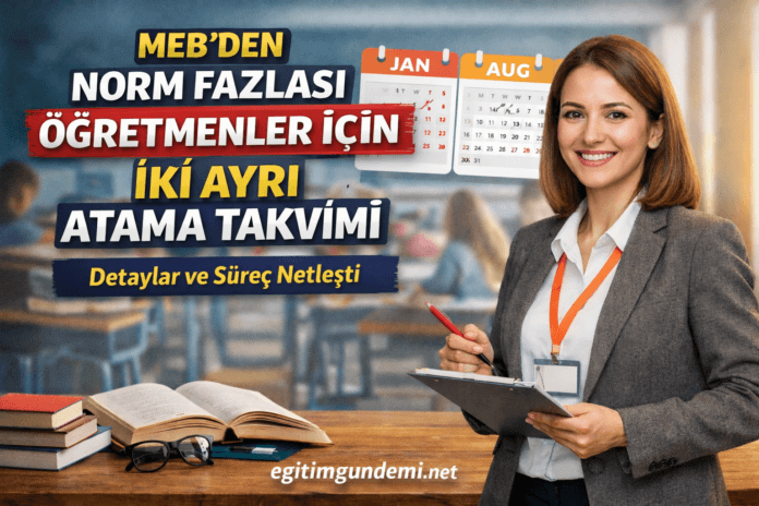 norm fazlası öğretmenler için iki atama takvimi