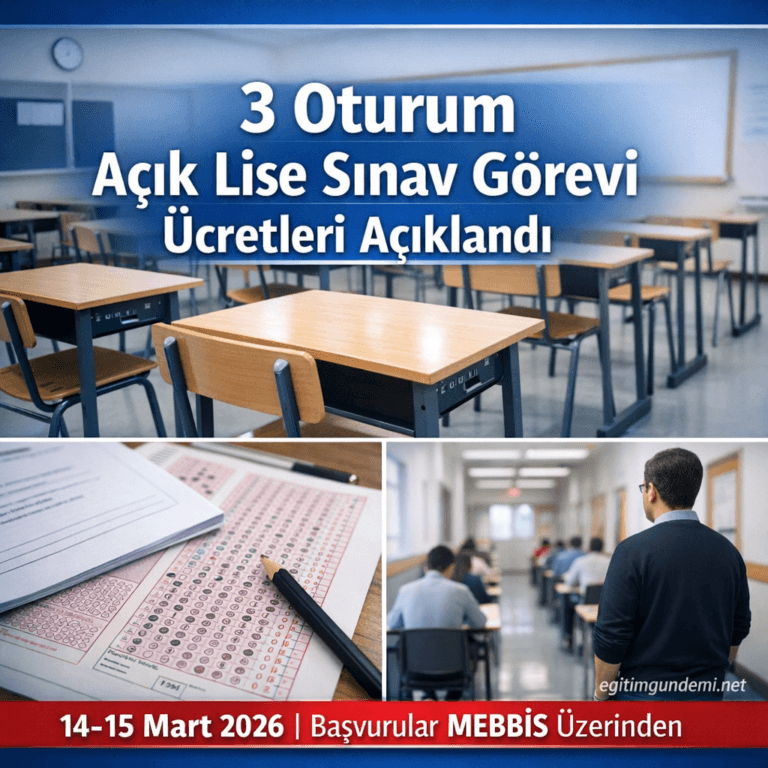 Öğretmenlere 3 Oturumluk Açık Lise Sınav Görevi: Ücretler ve Başvuru Takvimi Netleşti