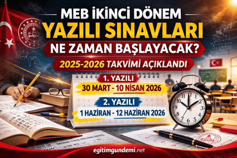 MEB İkinci Dönem Yazılı Sınavları Ne Zaman Başlayacak? 2025-2026 Takvimi Netleşti